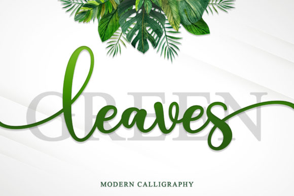 Green Leaves Font for Elegant Design